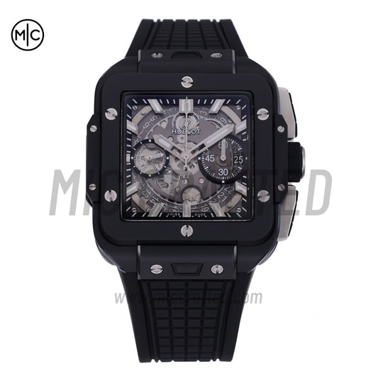 Square Bang Unico Black Ceramic on Rubber Strap – Premium Edition