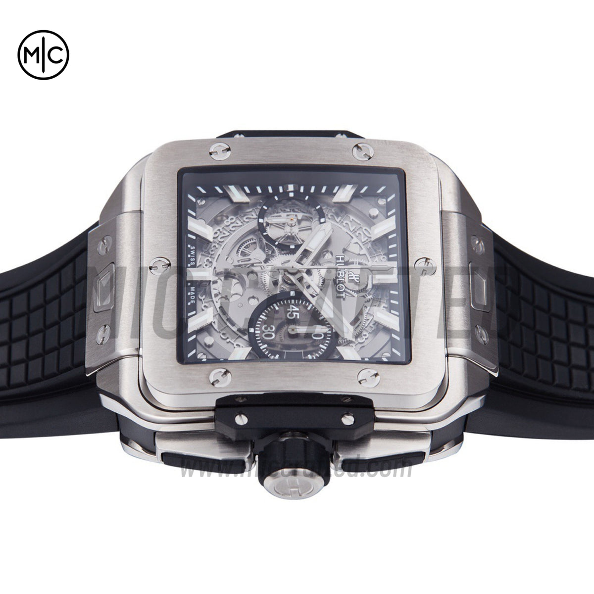 Square Bang Unico 42mm Titanium Skeleton Dial on Black Rubber Strap – Premium Edition