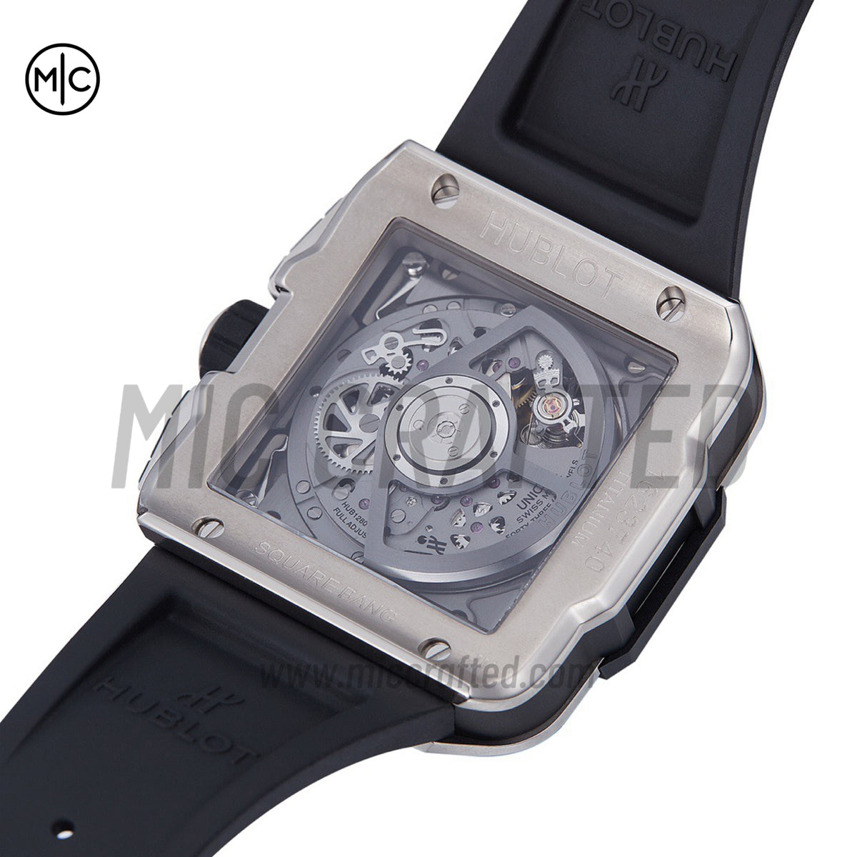 Square Bang Unico 42mm Titanium Skeleton Dial on Black Rubber Strap – Premium Edition