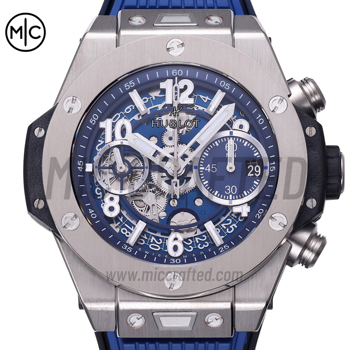 Big Bang Unico 42mm SS Skeleton Dial on Blue Rubber Strap – Premium Edition