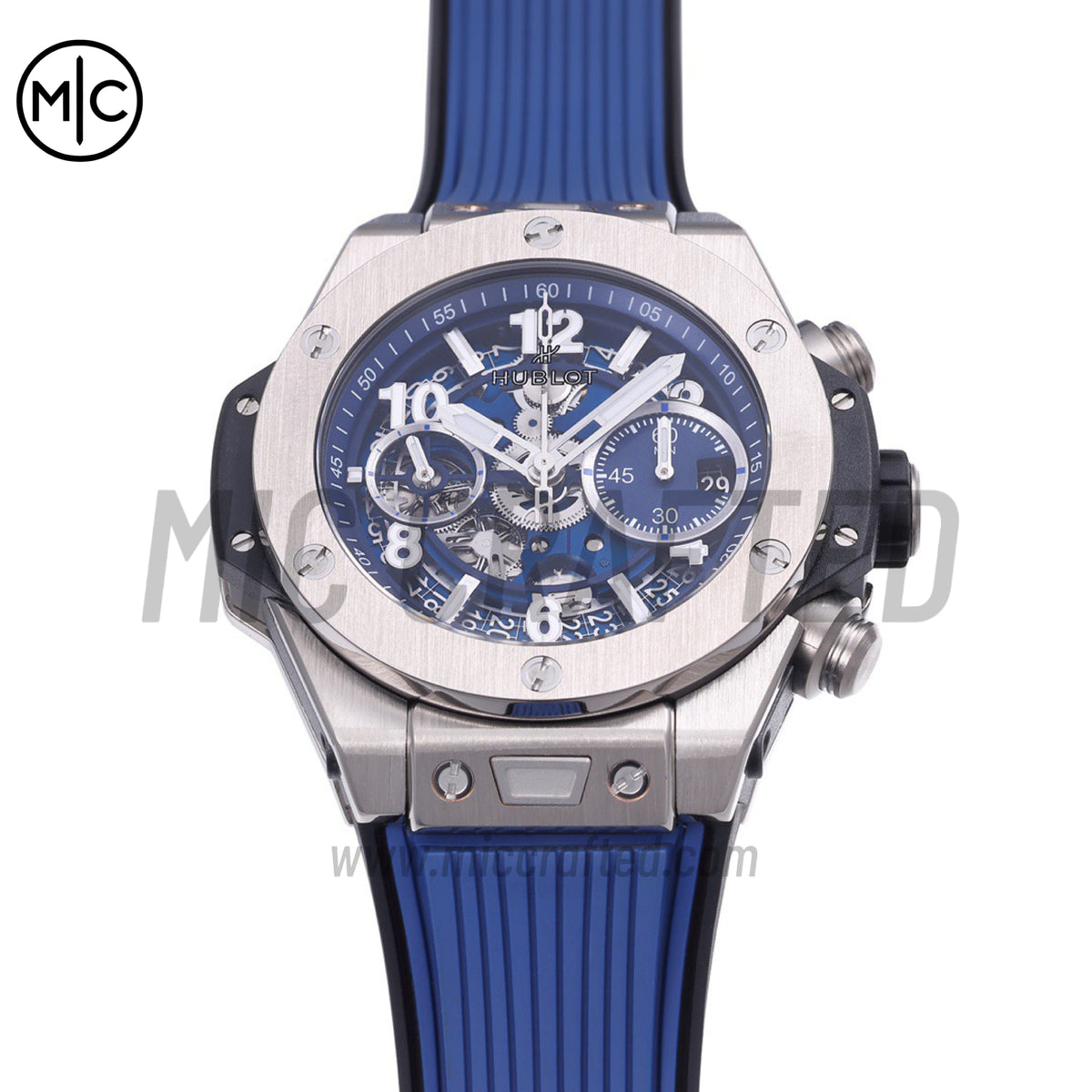 Big Bang Unico 42mm SS Skeleton Dial on Blue Rubber Strap – Premium Edition