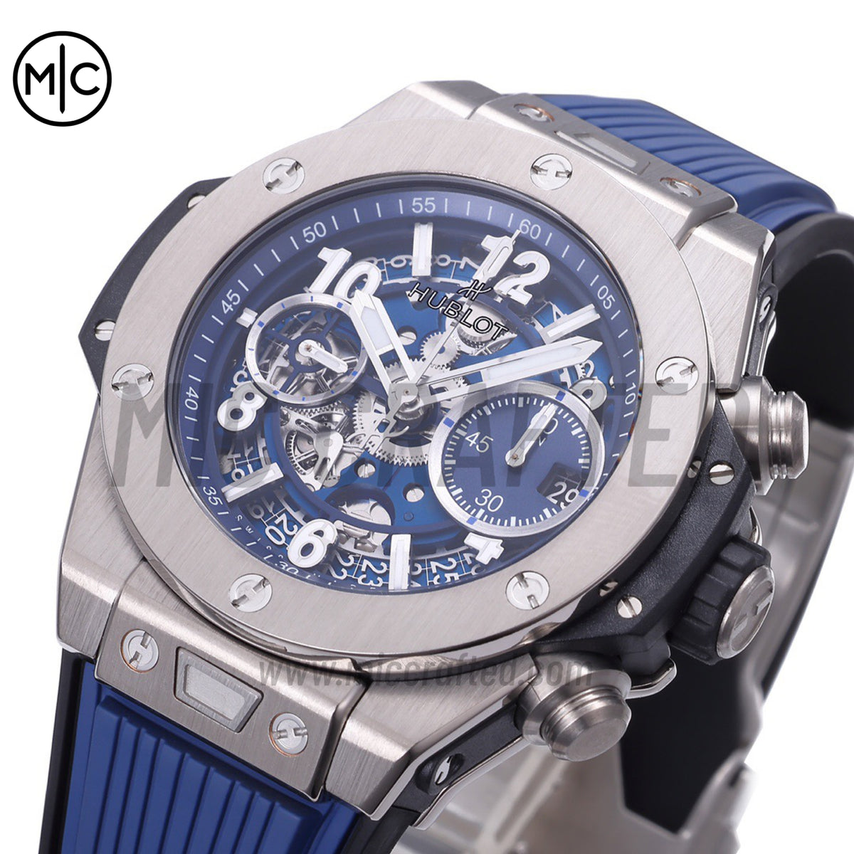 Big Bang Unico 42mm SS Skeleton Dial on Blue Rubber Strap – Premium Edition