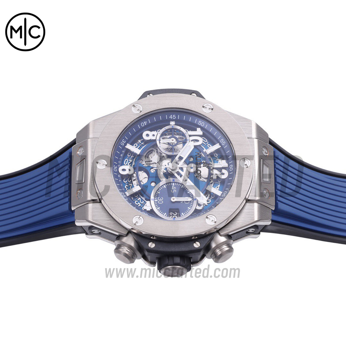 Big Bang Unico 42mm SS Skeleton Dial on Blue Rubber Strap – Premium Edition