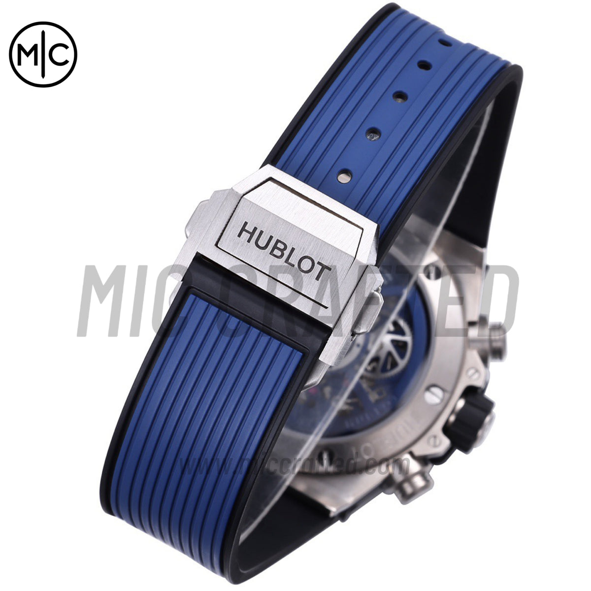Big Bang Unico 42mm SS Skeleton Dial Blue Ceramic Bezel on Blue Rubber Strap – Premium Edition