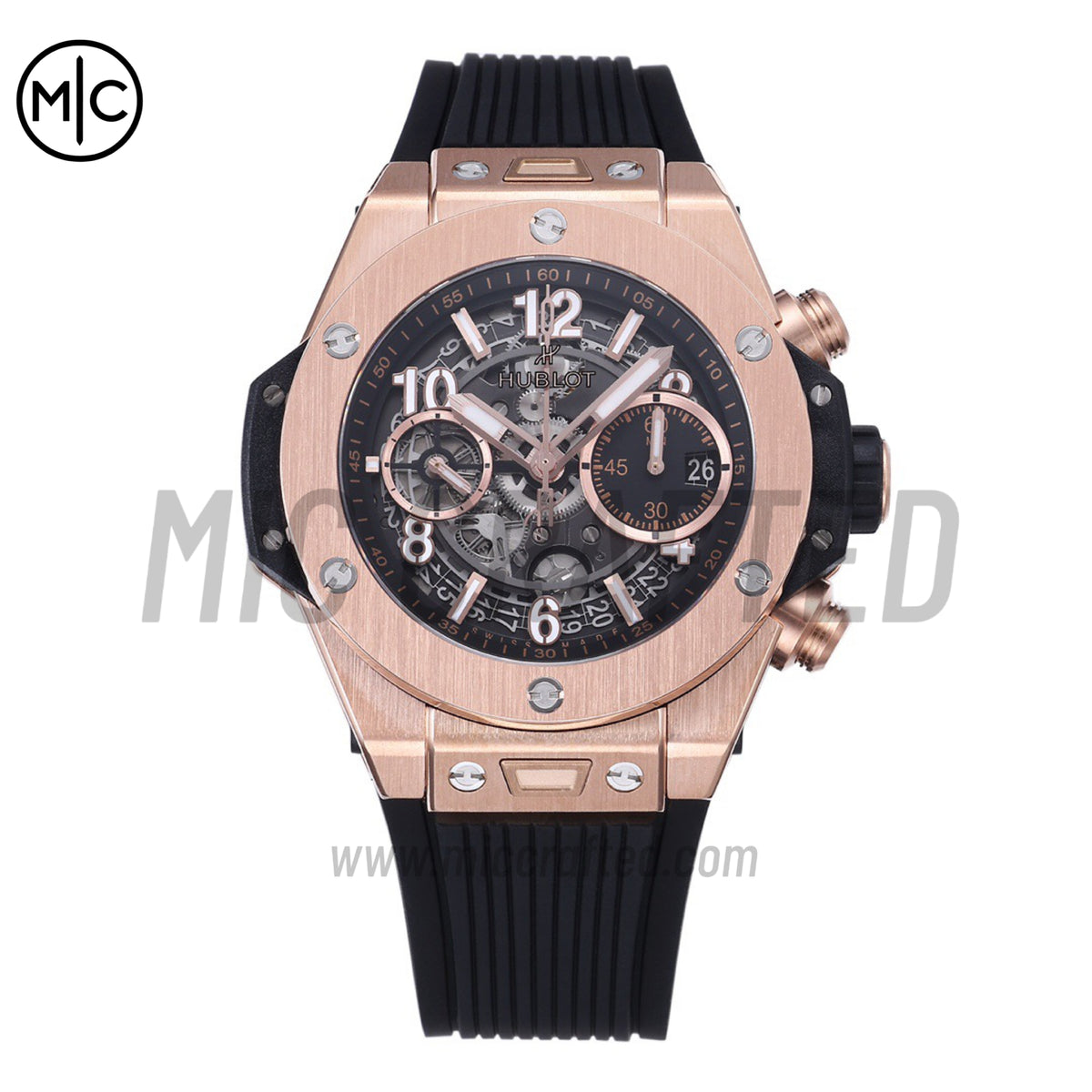 Big Bang Unico 42mm RG Skeleton Dial on Black Rubber Strap – Premium Edition
