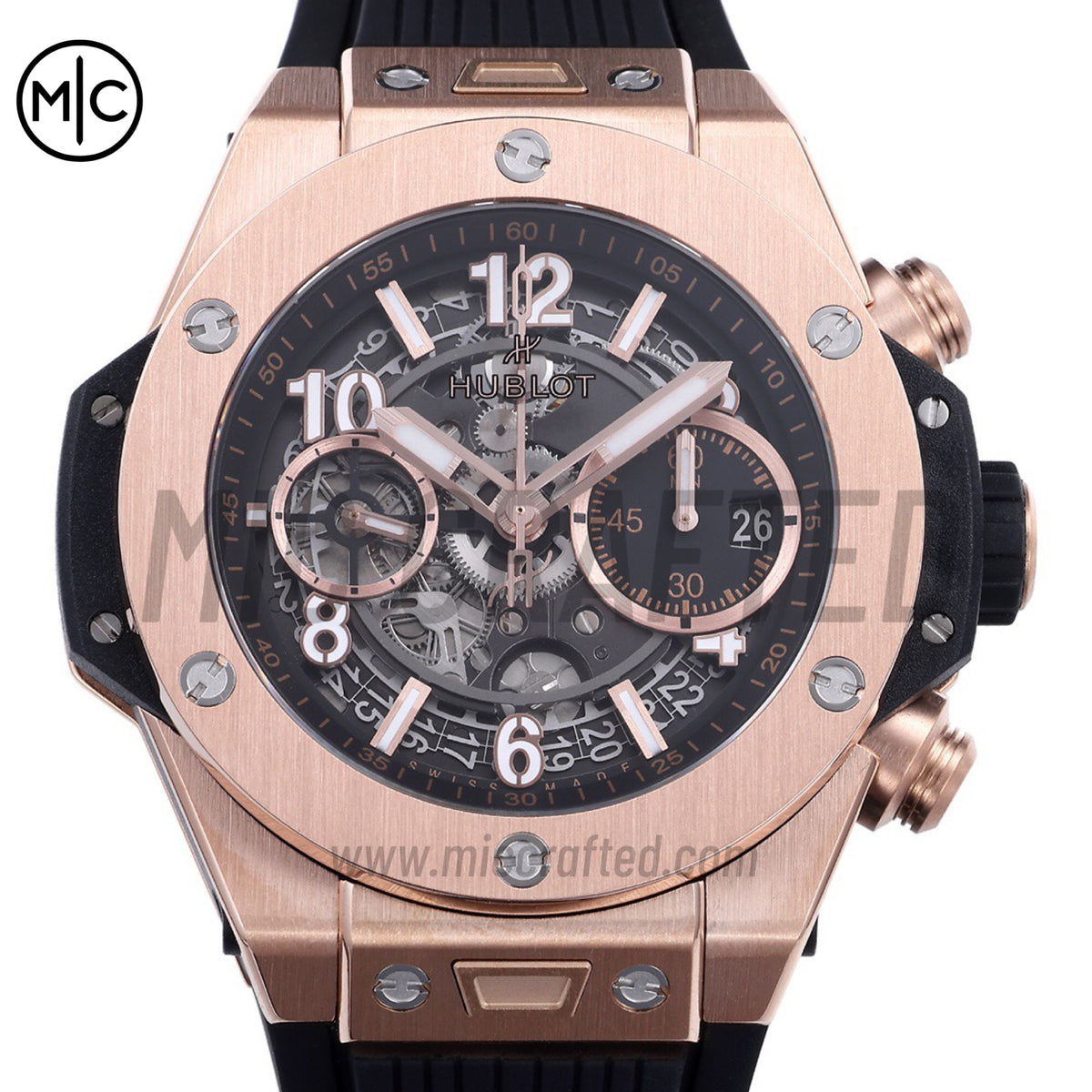 Big Bang Unico 42mm RG Skeleton Dial on Black Rubber Strap – Premium Edition