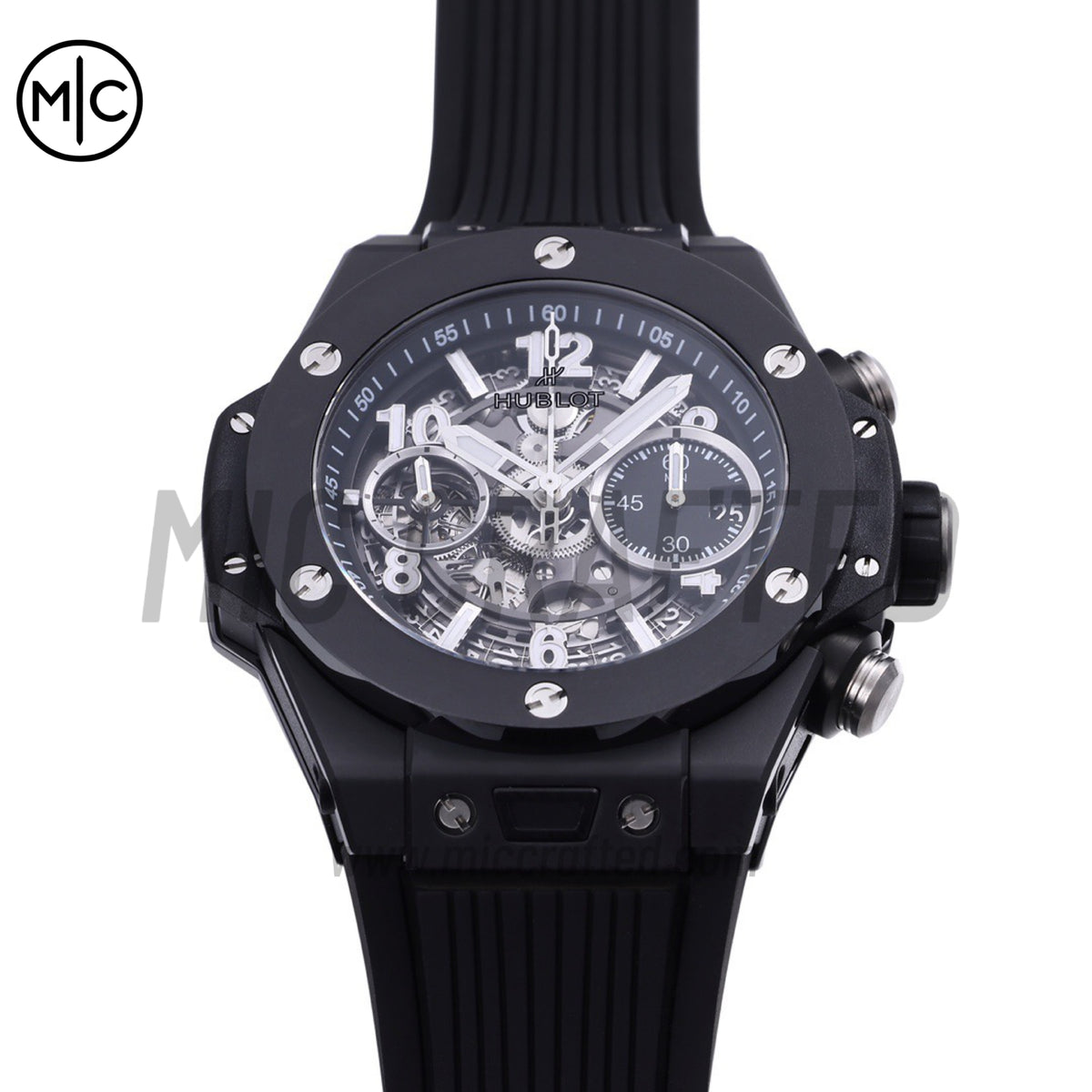 Big Bang Unico 42mm Black Ceramic Skeleton Dial on Black Rubber Strap – Premium Edition