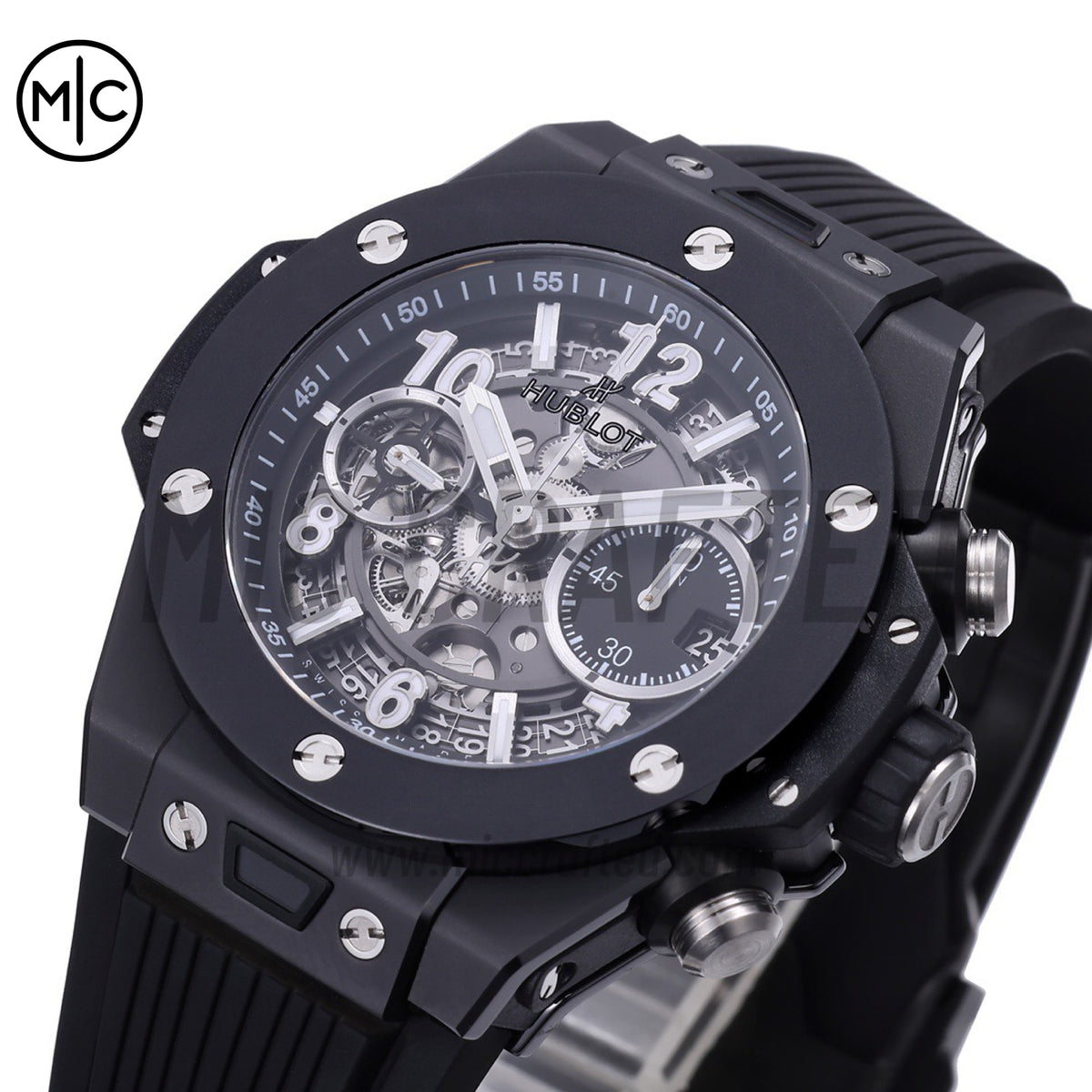 Big Bang Unico 42mm Black Ceramic Skeleton Dial on Black Rubber Strap – Premium Edition