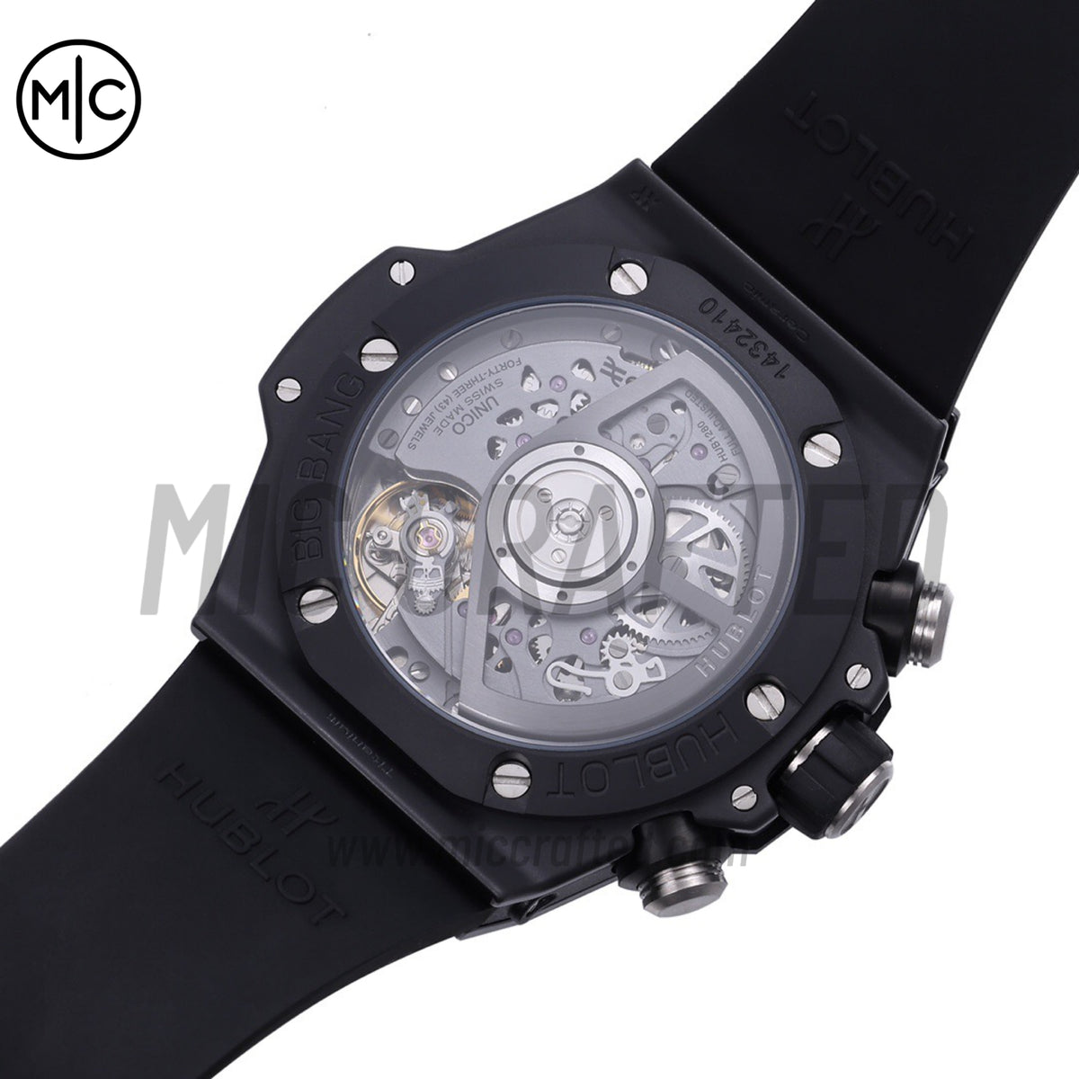 Big Bang Unico 42mm Black Ceramic Skeleton Dial on Black Rubber Strap – Premium Edition