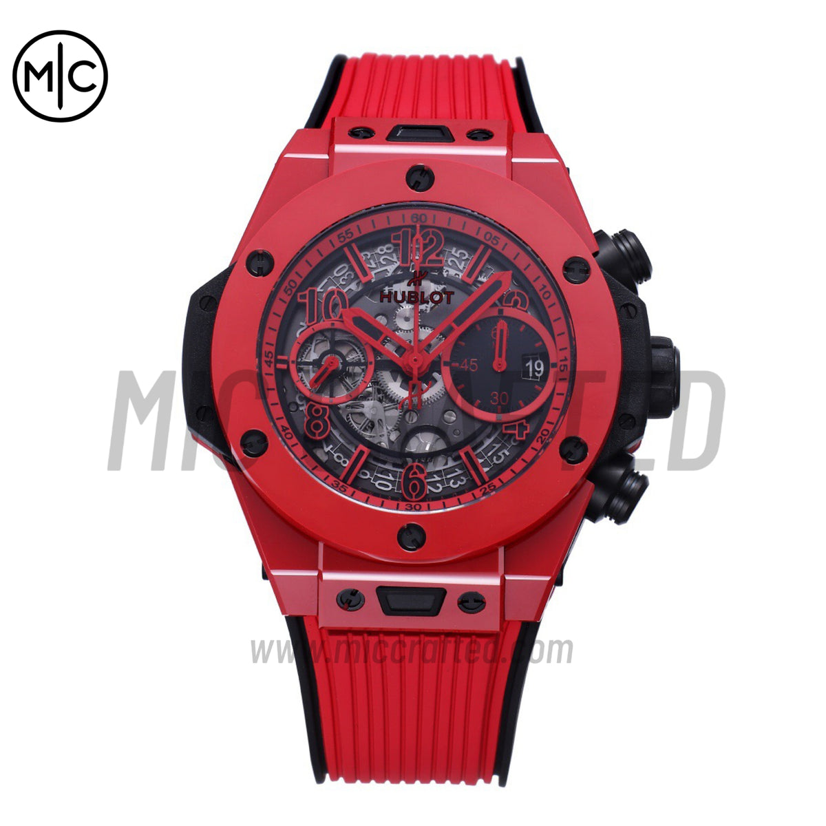 Big Bang Unico 42mm Red Ceramic Skeleton Dial on Red Rubber Strap – Premium Edition