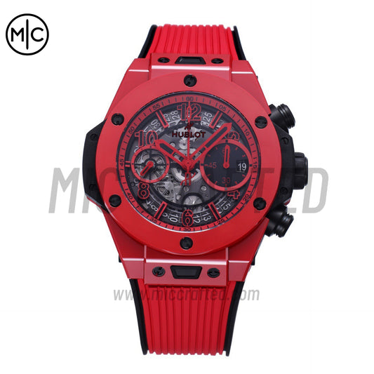 Big Bang Unico 42mm Red Ceramic Skeleton Dial on Red Rubber Strap – Premium Edition