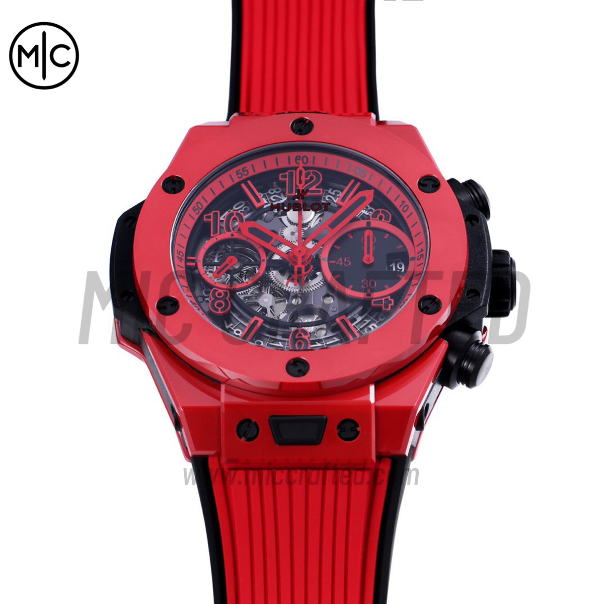 Big Bang Unico 42mm Red Ceramic Skeleton Dial on Red Rubber Strap – Premium Edition