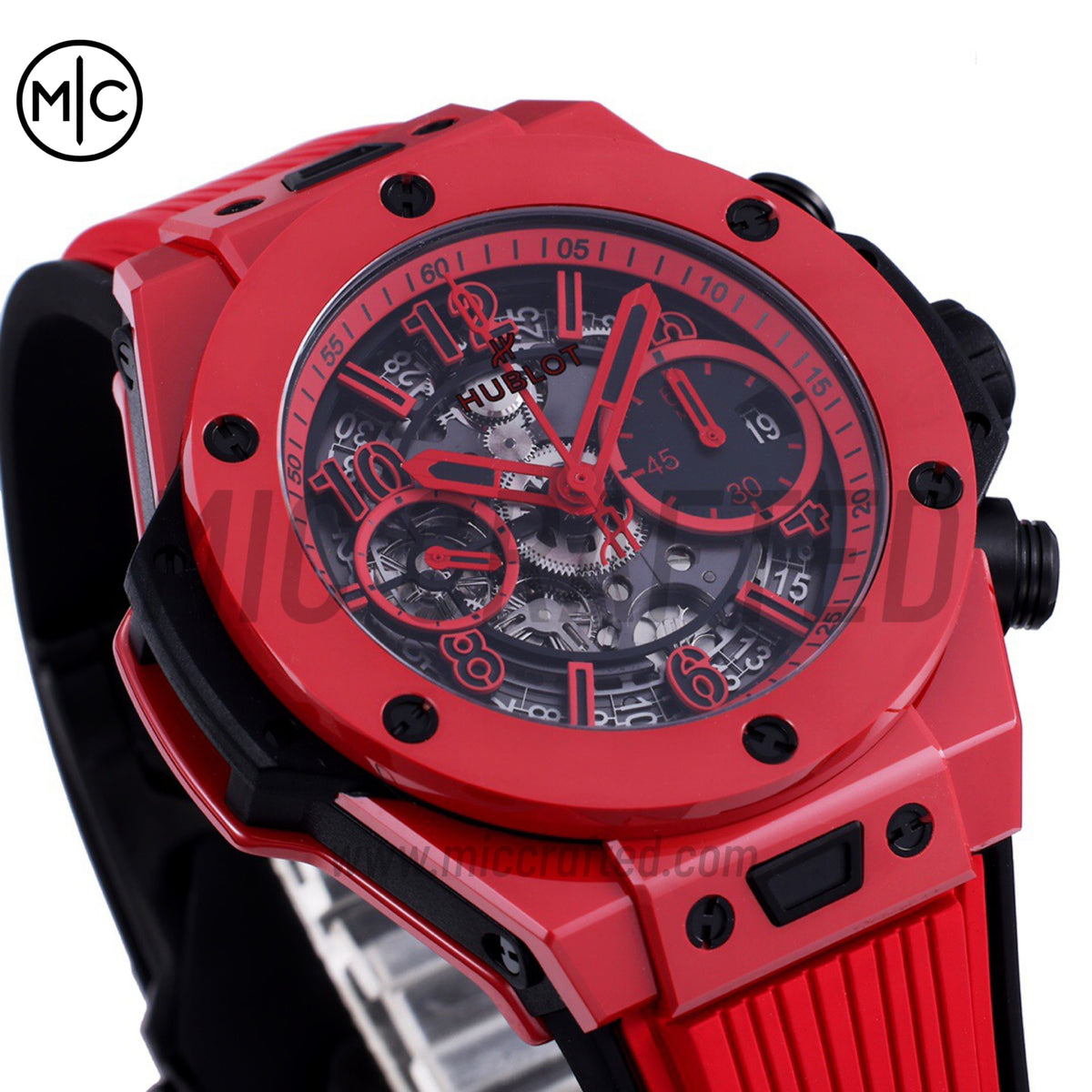 Big Bang Unico 42mm Red Ceramic Skeleton Dial on Red Rubber Strap – Premium Edition