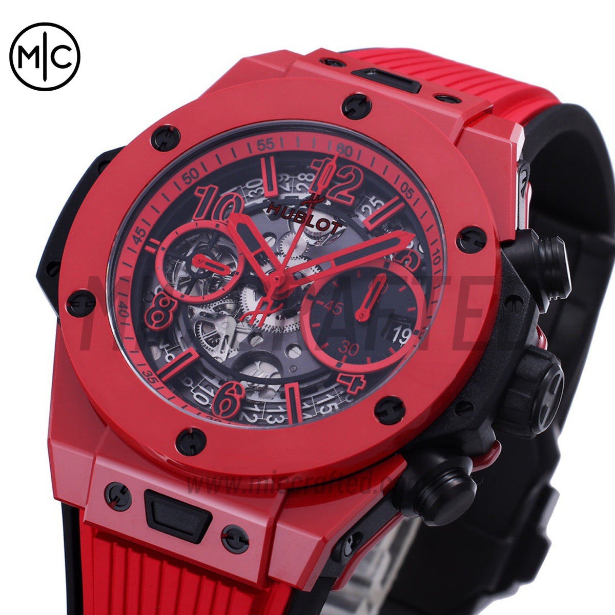 Big Bang Unico 42mm Red Ceramic Skeleton Dial on Red Rubber Strap – Premium Edition
