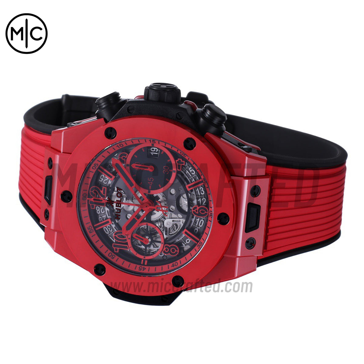Big Bang Unico 42mm Red Ceramic Skeleton Dial on Red Rubber Strap – Premium Edition