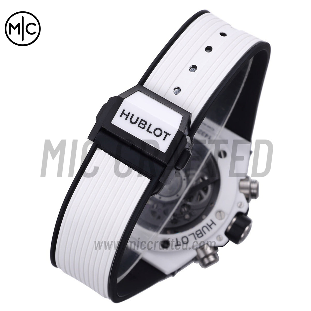 Big Bang Unico 42mm White Ceramic Skeleton Dial on White Rubber Strap – Premium Edition