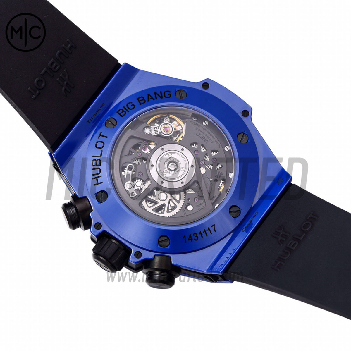 Big Bang Unico 42mm Blue Ceramic Skeleton Dial on Blue Rubber Strap – Premium Edition