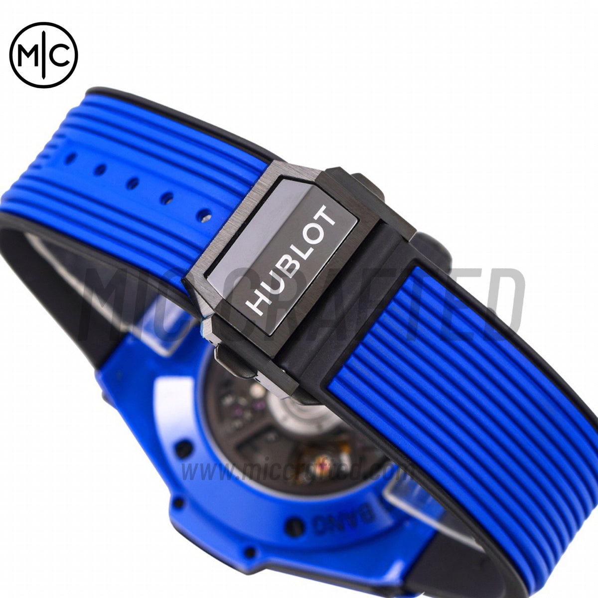Big Bang Unico 42mm Blue Ceramic Skeleton Dial on Blue Rubber Strap – Premium Edition