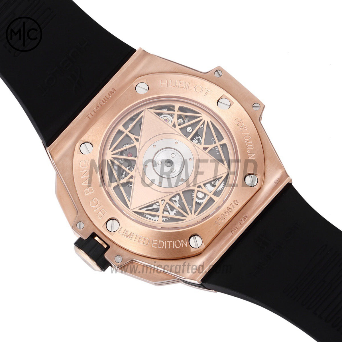 Big Bang Sang Bleu II Chrono RG White Dial on White Rubber Strap – Premium Edition