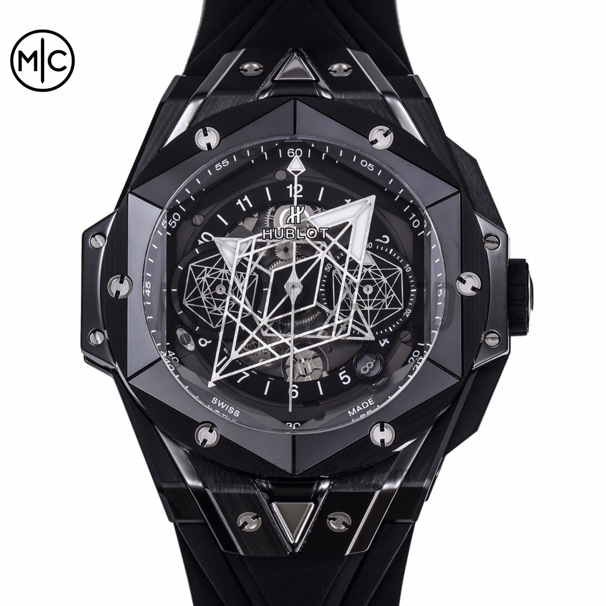 Big Bang Sang Bleu II Black Ceramic on Black Rubber Strap – Premium Edition