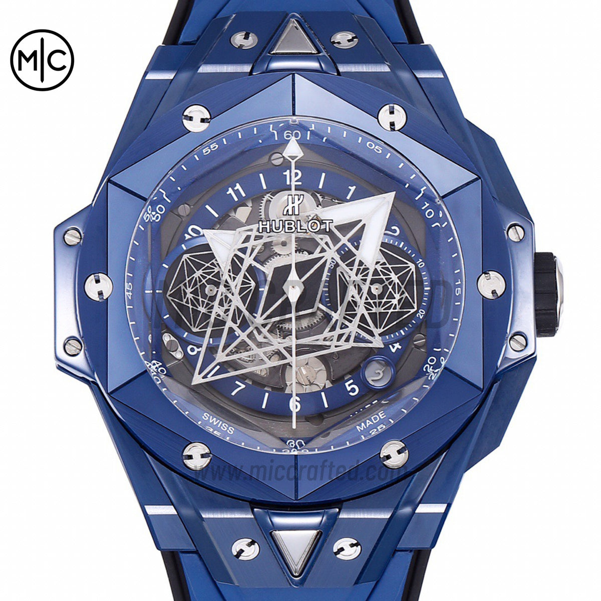 Big Bang Sang Bleu II Blue Ceramic on Blue Rubber Strap – Premium Edition