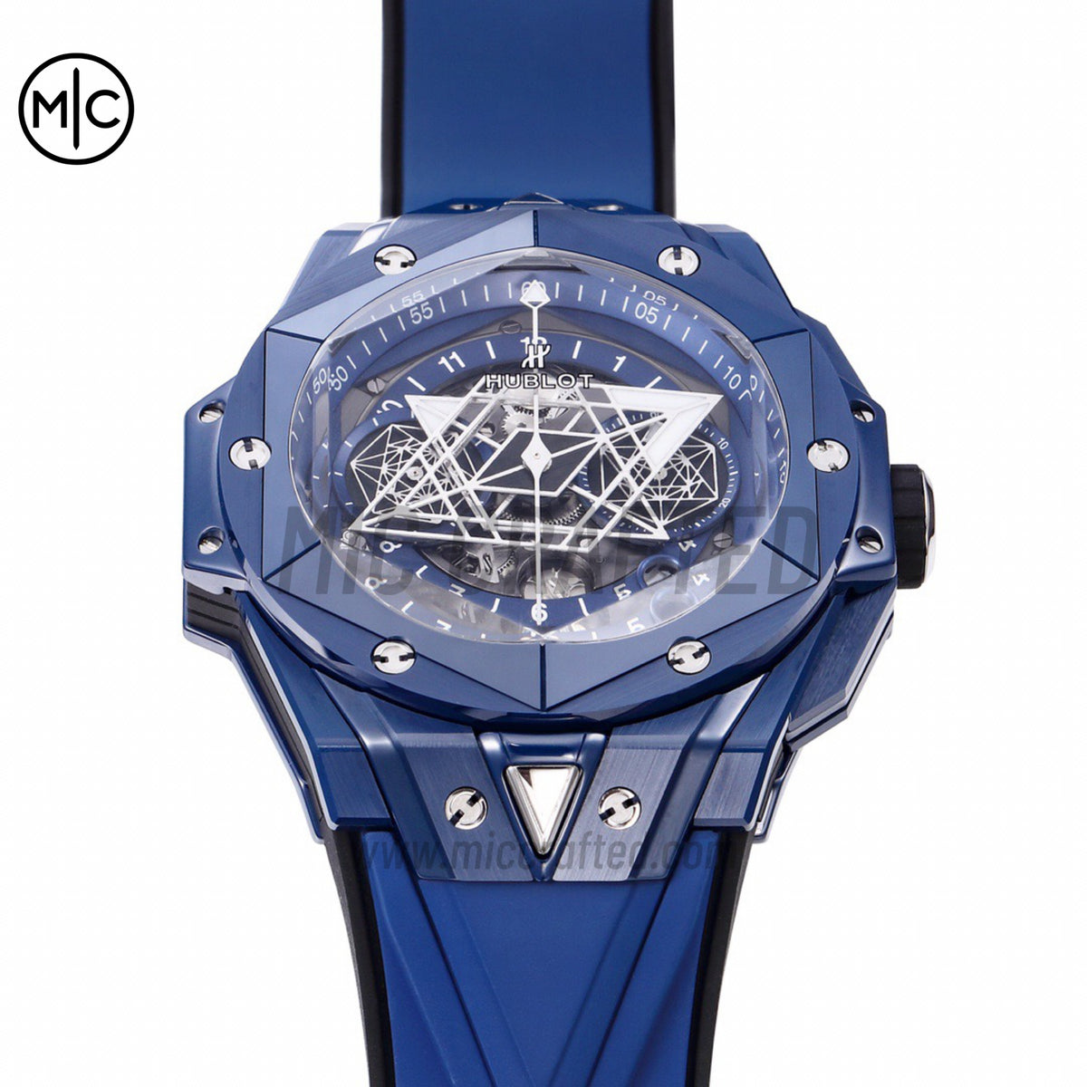 Big Bang Sang Bleu II Blue Ceramic on Blue Rubber Strap – Premium Edition