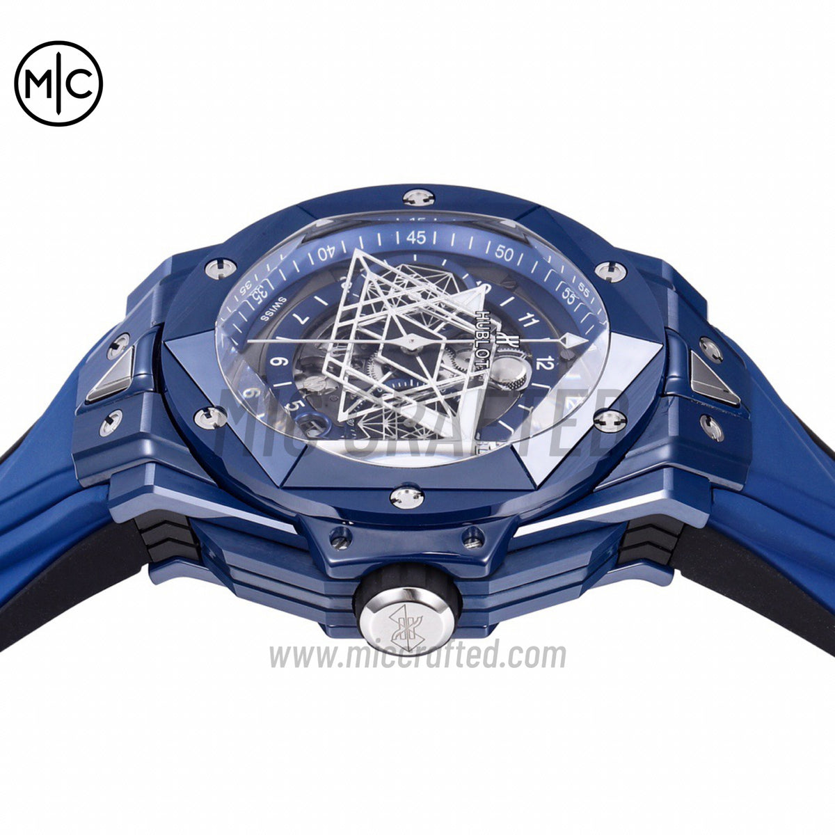 Big Bang Sang Bleu II Blue Ceramic on Blue Rubber Strap – Premium Edition