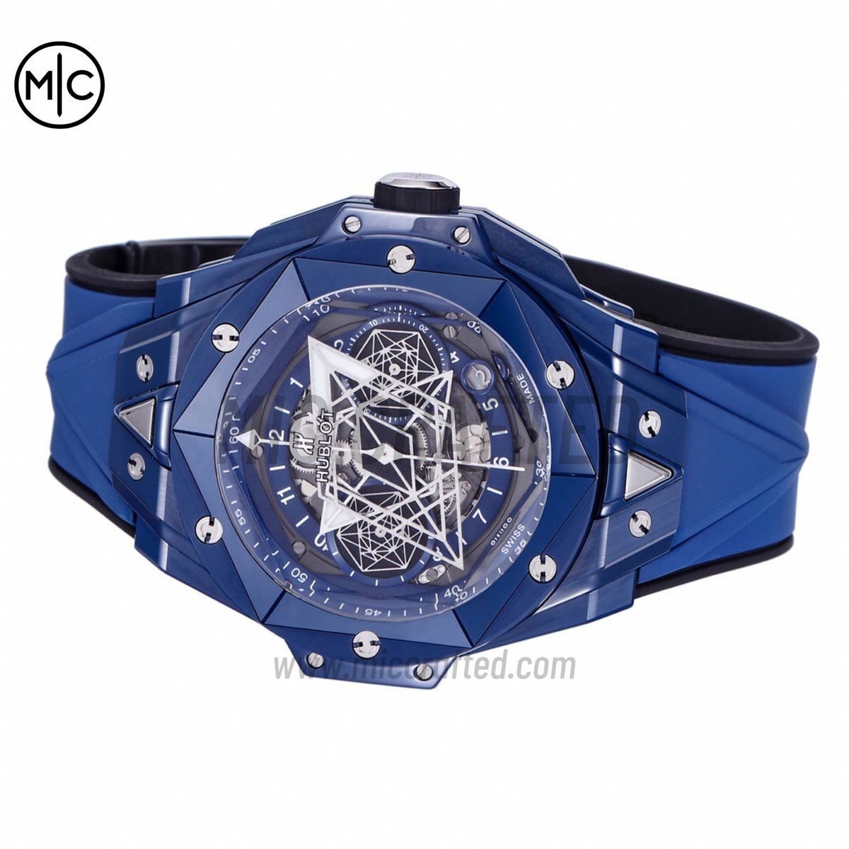Big Bang Sang Bleu II Blue Ceramic on Blue Rubber Strap – Premium Edition