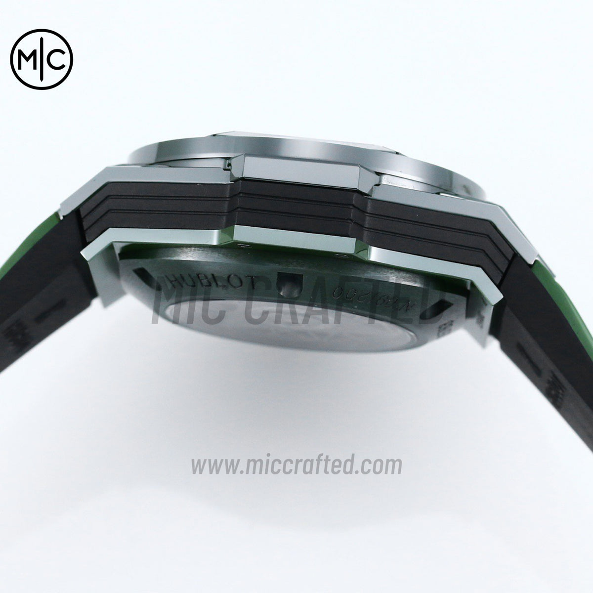 Big Bang Sang Bleu II Green Ceramic on Green Rubber Strap – Premium Edition
