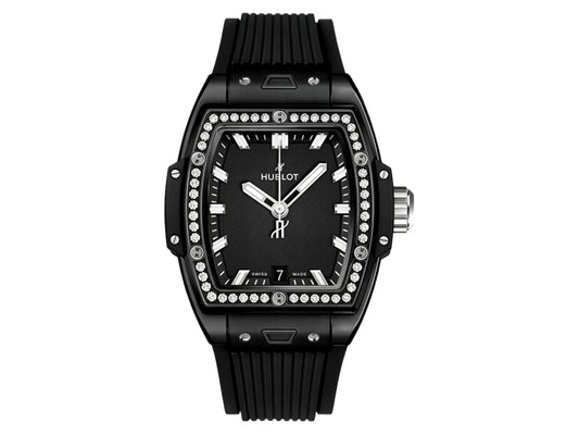 Spirit of Big Bang Ladies 39mm PVD Black Dial on Black Rubber Strap – Premium Edition