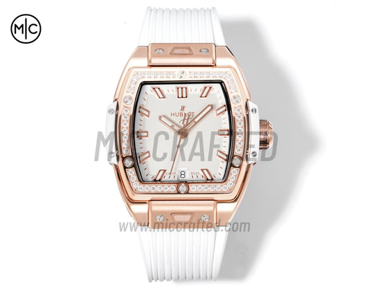 Spirit of Big Bang Ladies 39mm RG White Dial on White Rubber Strap – Premium Edition