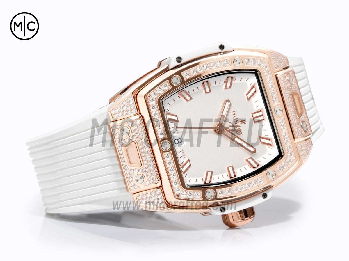 Spirit of Big Bang Ladies 39mm RG White Dial on White Rubber Strap – Premium Edition