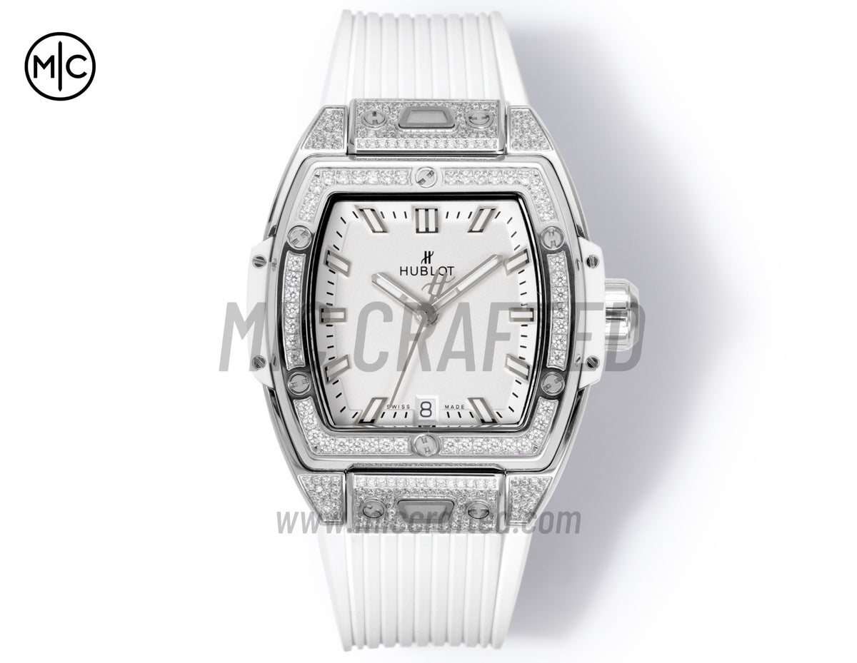 Spirit of Big Bang Ladies 39mm White Dial on White Rubber Strap – Premium Edition