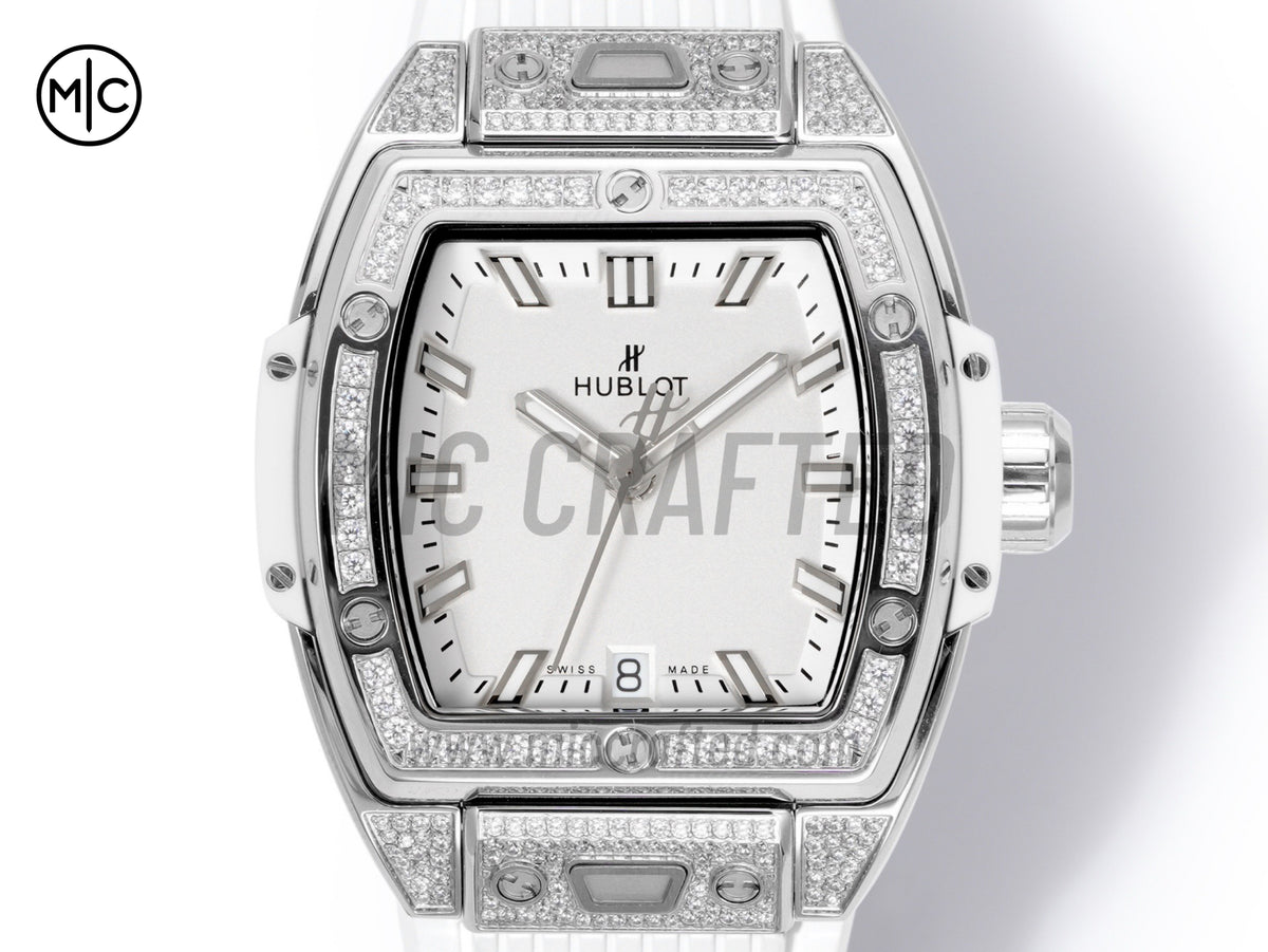Spirit of Big Bang Ladies 39mm White Dial on White Rubber Strap – Premium Edition