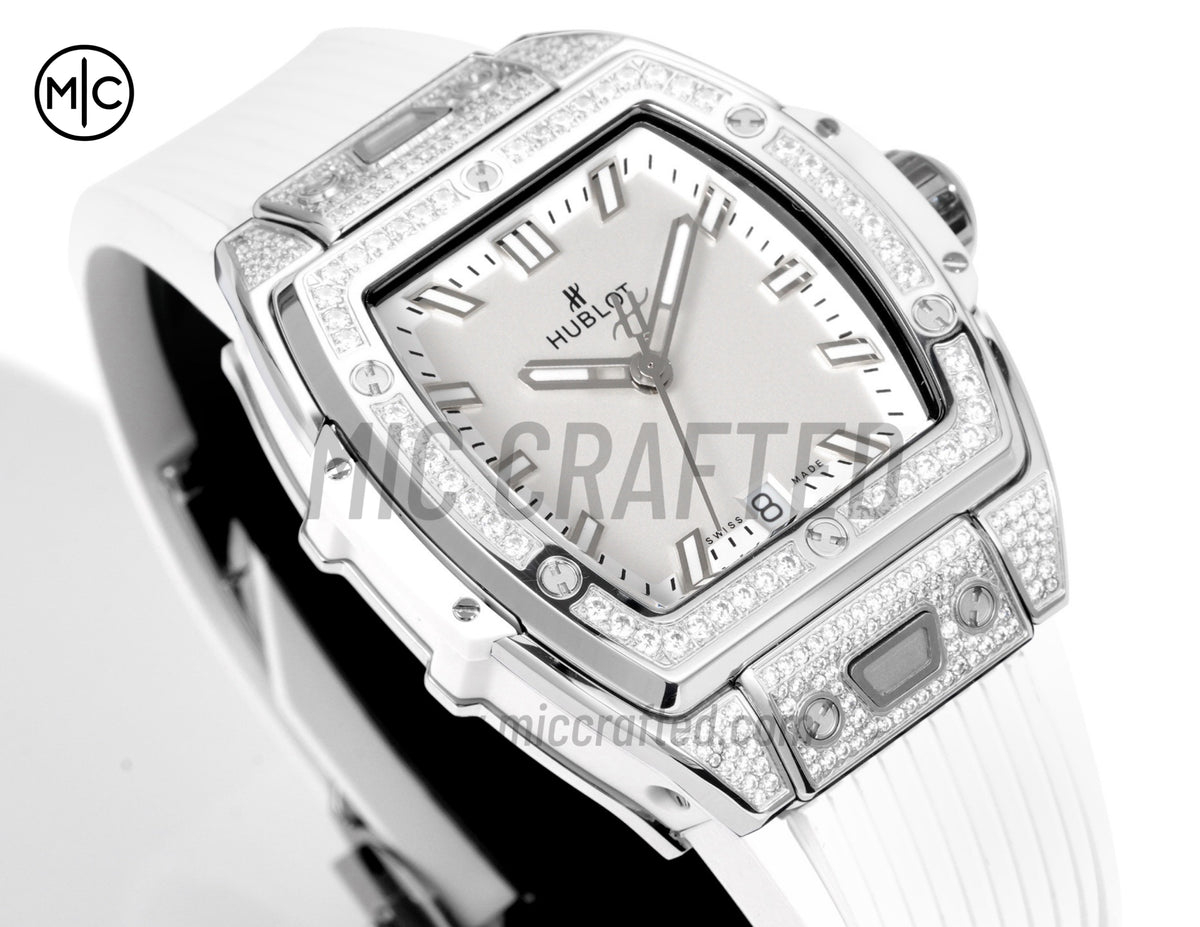 Spirit of Big Bang Ladies 39mm White Dial on White Rubber Strap – Premium Edition