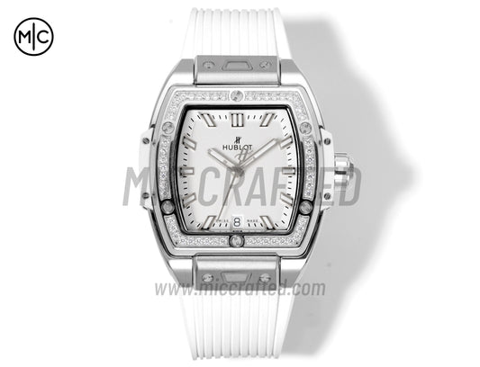 Spirit of Big Bang 女士款 39mm 白色錶盤搭配白色橡膠錶帶 - 尊貴版