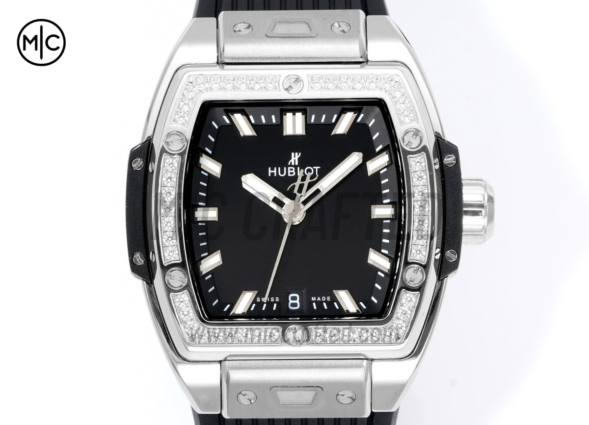 Spirit of Big Bang Ladies 39mm Black Dial on Black Rubber Strap – Premium Edition