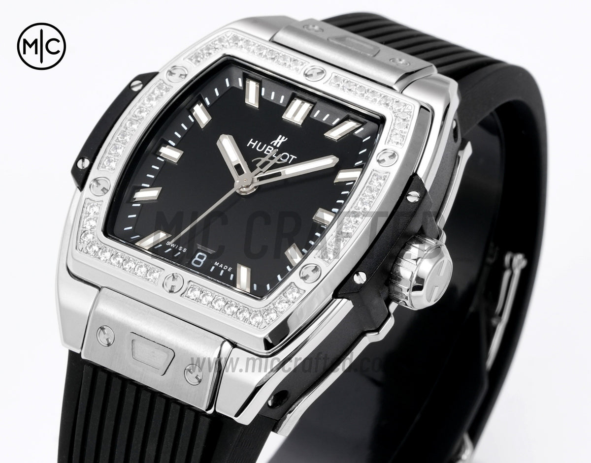 Spirit of Big Bang Ladies 39mm Black Dial on Black Rubber Strap – Premium Edition