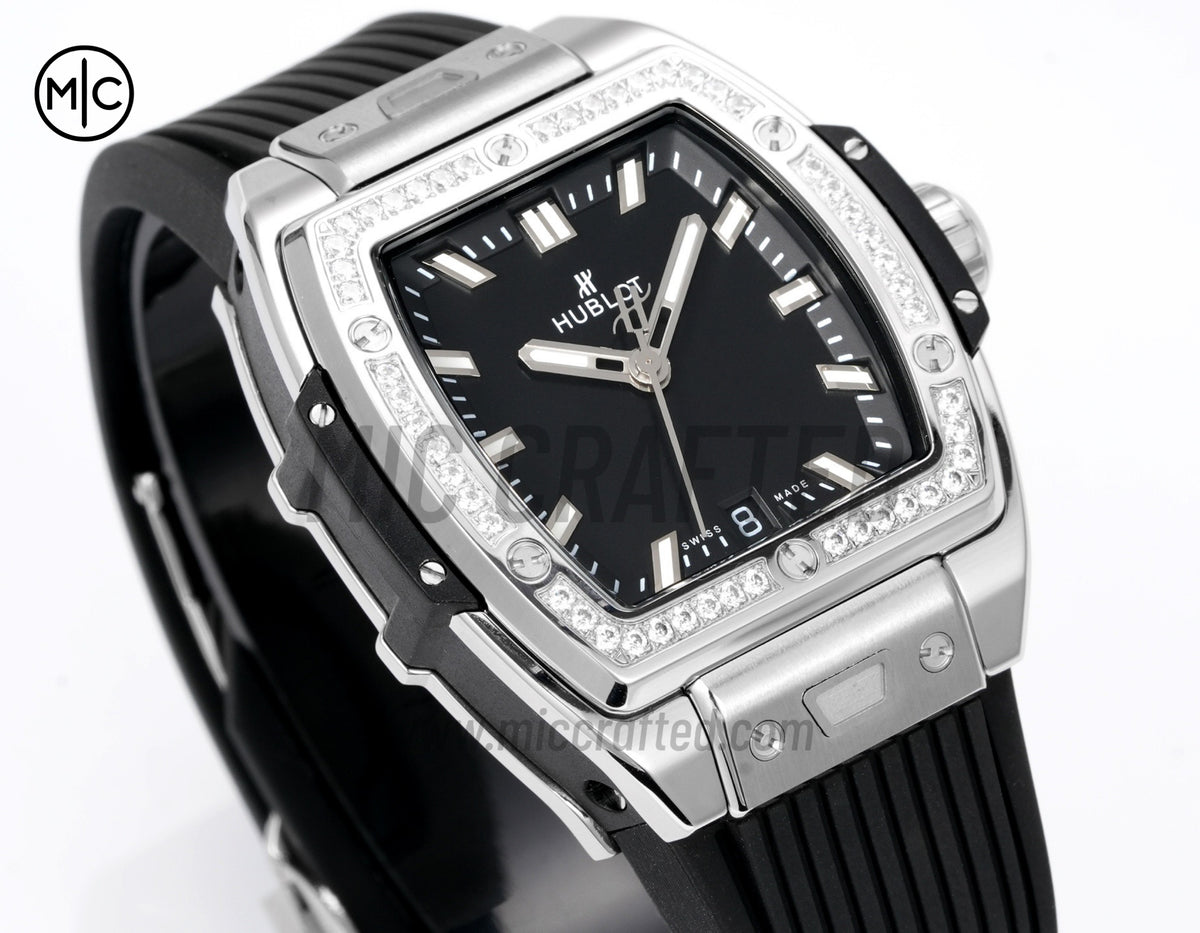 Spirit of Big Bang Ladies 39mm Black Dial on Black Rubber Strap – Premium Edition