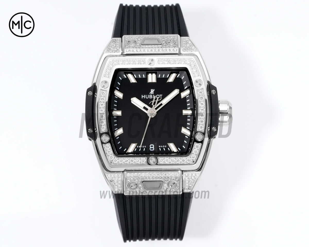 Spirit of Big Bang Ladies 39mm Black Dial on Black Rubber Strap – Premium Edition