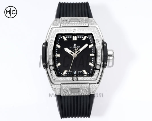 Spirit of Big Bang Ladies 39mm Black Dial on Black Rubber Strap – Premium Edition