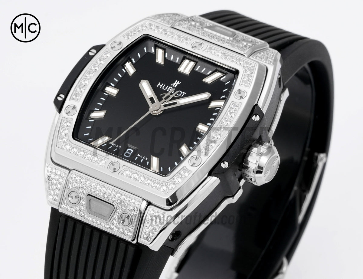 Spirit of Big Bang Ladies 39mm Black Dial on Black Rubber Strap – Premium Edition