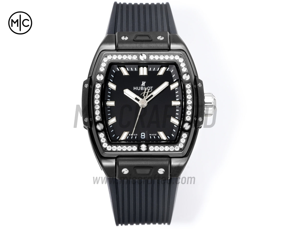 Spirit of Big Bang 女裝 39mm PVD 黑色錶盤配黑色橡膠錶帶 - 尊貴版