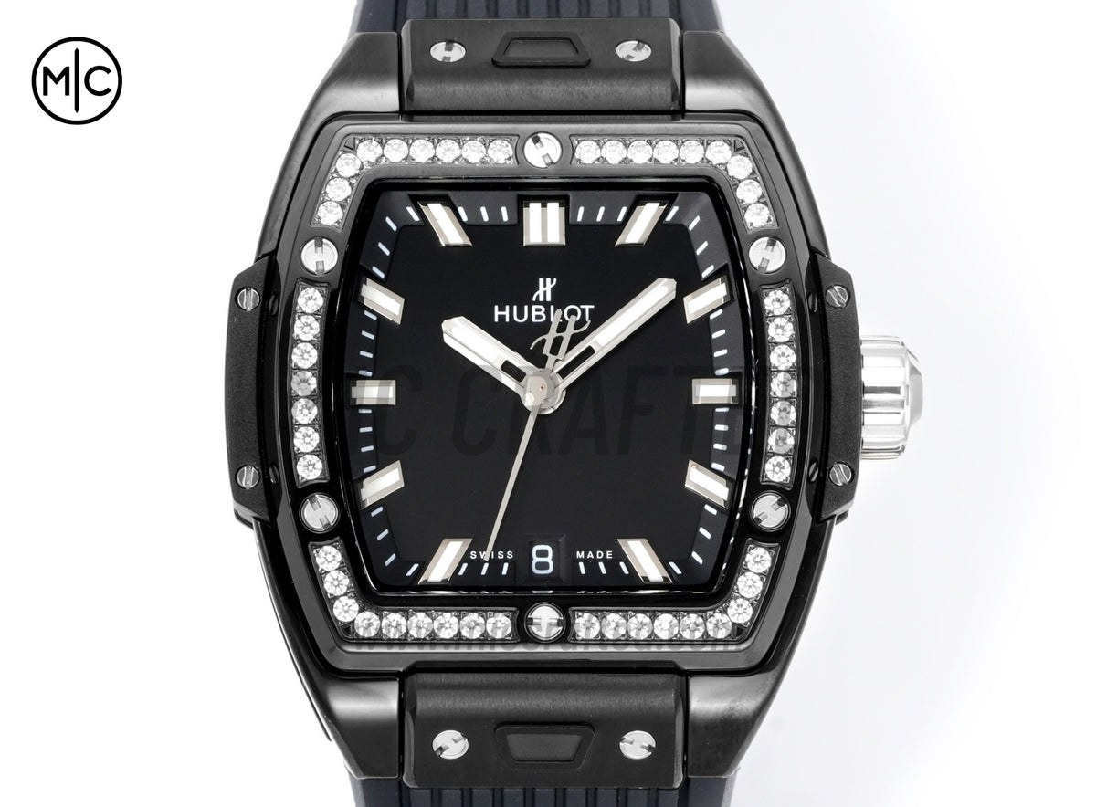 Spirit of Big Bang 女裝 39mm PVD 黑色錶盤配黑色橡膠錶帶 - 尊貴版