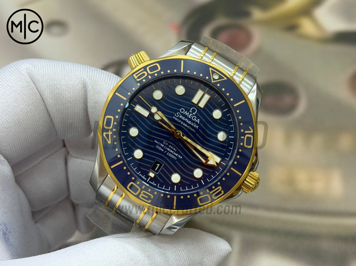 Seamaster Diver 300M SS/YG Blue Ceramic Blue Dial on SS/YG Bracelet – Premium Edition