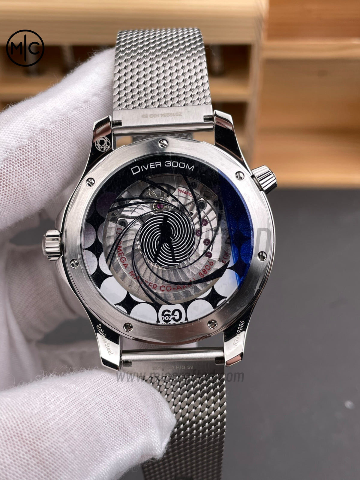 Seamaster 300M Diver 007 SS Blue Wave Dial on SS Mesh Bracelet – Premium Edition