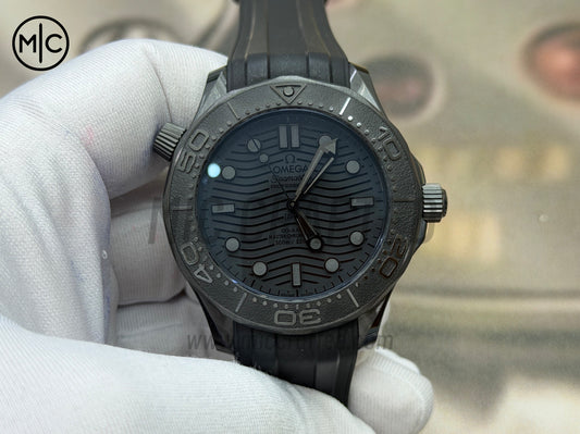 Seamaster 300m 43.5mm Black Ceramic Ceramic Bezel on Black Rubber Strap – Premium Edition
