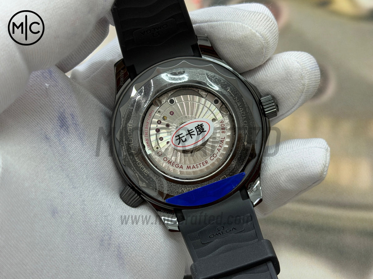 Seamaster 300m 43.5mm Black Ceramic Ceramic Bezel on Black Rubber Strap – Premium Edition