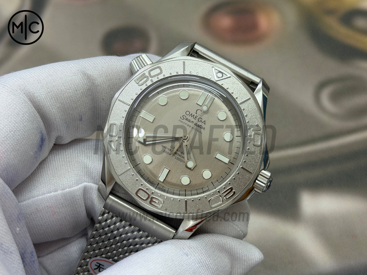 Seamaster 300M Diver SS Silver Dial on SS Mesh Bracelet – Premium Edition
