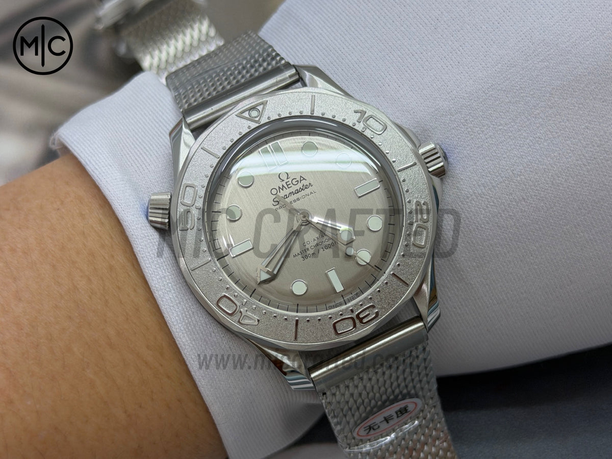Seamaster 300M Diver SS Silver Dial on SS Mesh Bracelet – Premium Edition